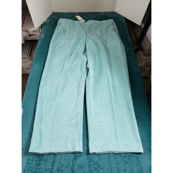 Alfred Dunner Pants Size 20 Womens Green Pull On Corduroy Stretch Ladies NWT - Picture 2 of 12